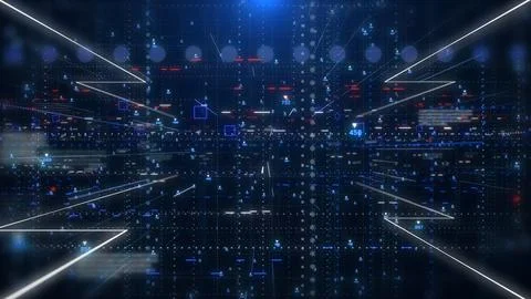 Technology digital futuristic cyberspace data network structure concept. Stock Illustration