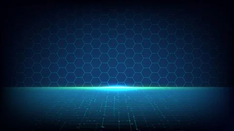 Technology digital futuristic virtual network data cyberspace glowing horiz.. 스톡 일러스트