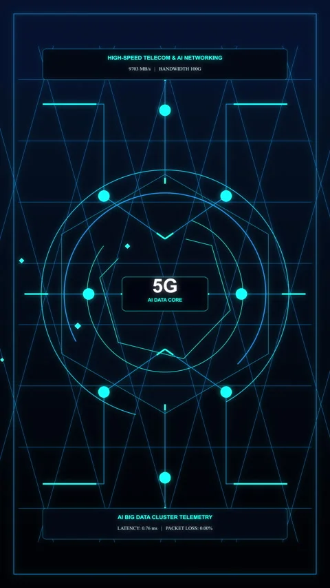 Technology digital hud interface motion graphic loop with grid Stock Footage 347214500