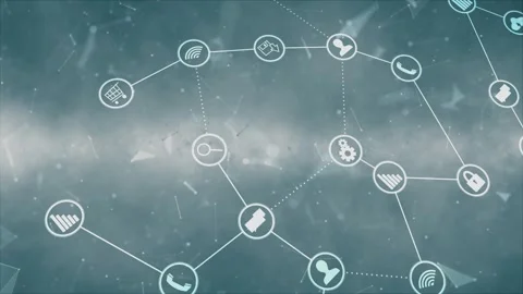 Technology digital icon symbol and lines background Stock Footage 332814705