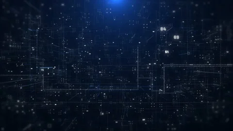 Technology digital line corner structure cyber data network connection concept. Stock Footage 234898461