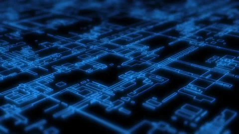 Technology digital line corner structure cyber data network connection concept Stock Footage 301709635