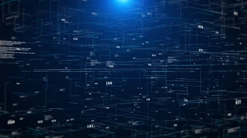 Technology digital line corner structure cyber data network connection Vídeo Stock 329828384