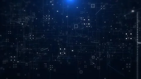 Technology digital line corner structure cyber data network connection. Illustrazione stock