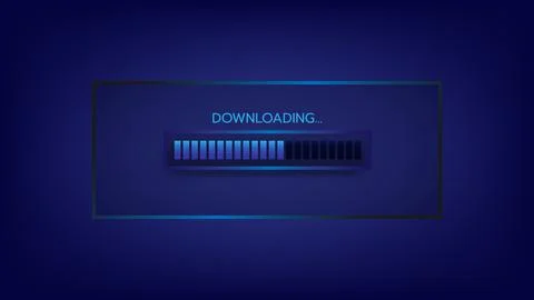Technology digital loading bar hi tech design on dark blue background Stock Illustration