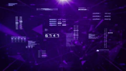 Technology digital low poly line cyber data network connection 4K motion Stock Footage 267012058