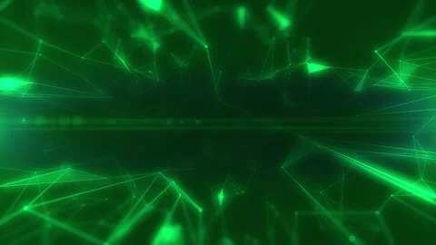 Technology digital low poly line cyber data network connection concept. Stock Footage 328174795