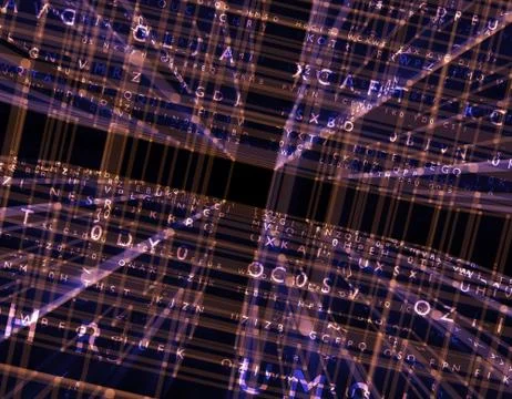 Technology digital matrix, network data transmission and storage Stock Illustration