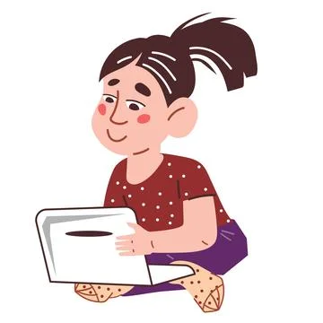 Technology on the digital native generation of kids, vector isolated. Stock Illustration