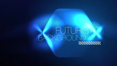 Technology Digital Neon Abstract Background, Abstract Hexagons, Digital Illustrazione stock