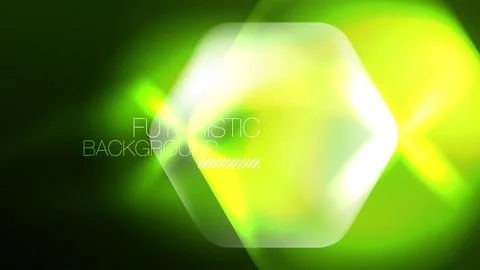 Technology Digital Neon Abstract Background, Abstract Hexagons, Digital Stock Illustration