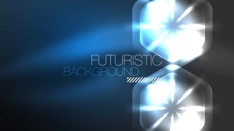 Technology Digital Neon Abstract Background, Abstract Hexagons, Digital Stock Illustration
