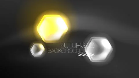 Technology Digital Neon Abstract Background, Abstract Hexagons, Digital Stock-Illustration