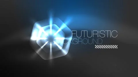 Technology Digital Neon Abstract Background, Abstract Hexagons, Digital Stock-Illustration