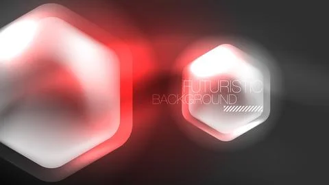 Technology Digital Neon Abstract Background, Abstract Hexagons, Digital Stock Illustration
