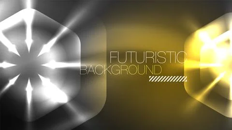 Technology Digital Neon Abstract Background, Abstract Hexagons, Digital Illustrazione stock