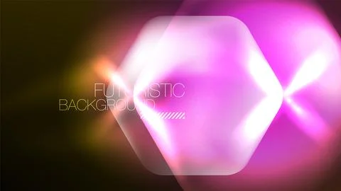 Technology Digital Neon Abstract Background, Abstract Hexagons, Digital Stock-Illustration
