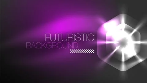 Technology Digital Neon Abstract Background, Abstract Hexagons, Digital Stock-Illustration