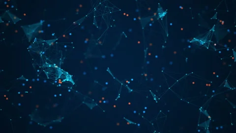 Technology digital network connection concept. From lines, points, and triang Stock Footage 141119697