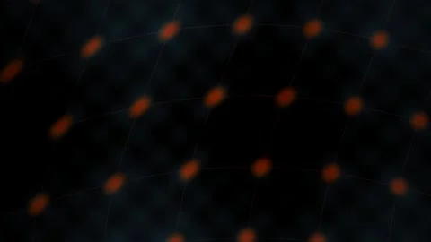 Technology Digital Network Grid with Glowing Red Connection Nodes on Dark B.. 動画素材 343769959