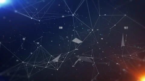 Technology digital number cyber data network connection 4K motion Video stock 266913459