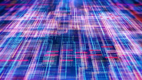 Technology digital number data network random selection analysis 4K motion Stock Footage 256025114