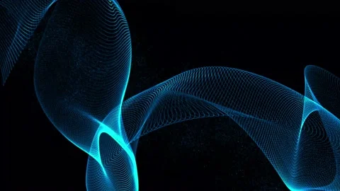Technology digital particle line wave background. vd 1792 Stock Footage 186319072
