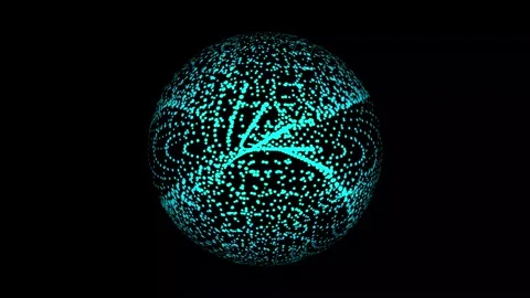 Technology digital particle line wave background. vd 1835 Stock Footage 186324536
