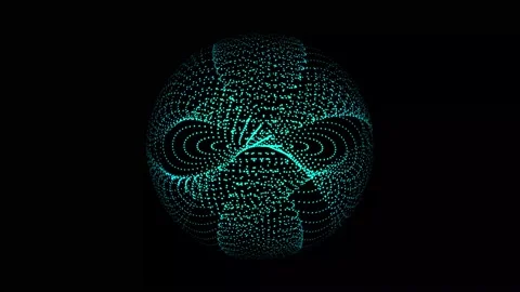 Technology digital particle line wave background. vd 1834 Stock Footage 186324647