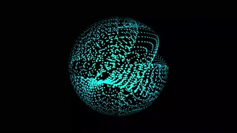 Technology digital particle line wave background. vd 1837 Stock Footage 186324983