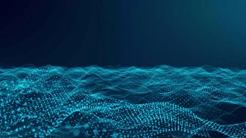 Technology digital particle line wave background. vd 1960 Stock Footage 201348387
