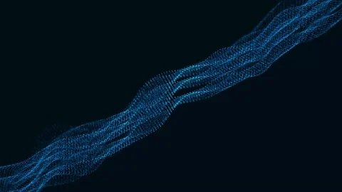 Technology digital particle line wave background. vd 53 Stock Footage 205981598