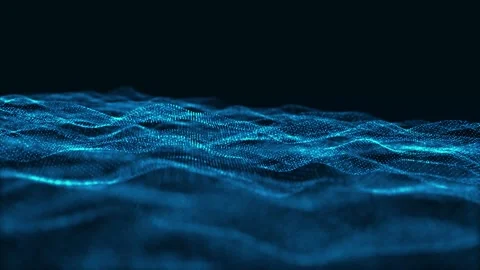 Technology digital particle line wave background. vd 61 Stock Footage 205982037
