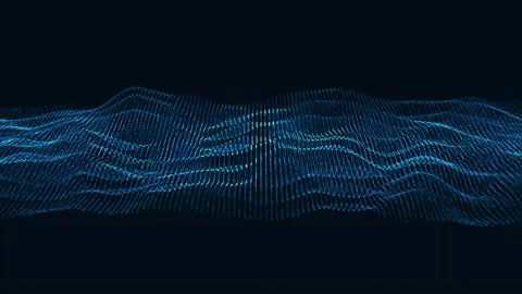 Technology digital particle line wave background. vd 62 Stock Footage 205982040