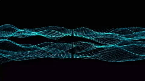 Technology digital particle line wave background. vd 70 Stock Footage 205982497