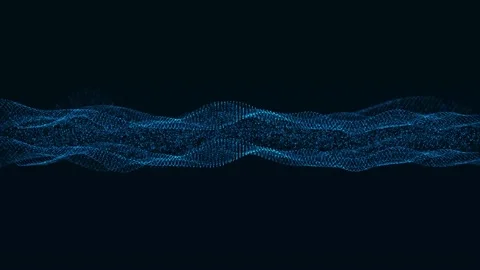 Technology digital particle line wave background. vd 74 Stock Footage 205982576
