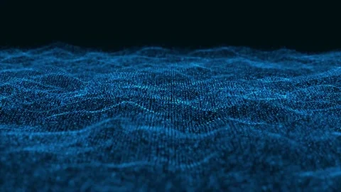 Technology digital particle line wave background. vd 82 Stock Footage 205982826