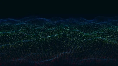 Technology digital particle line wave background. vd 90 Stock Footage 205983215