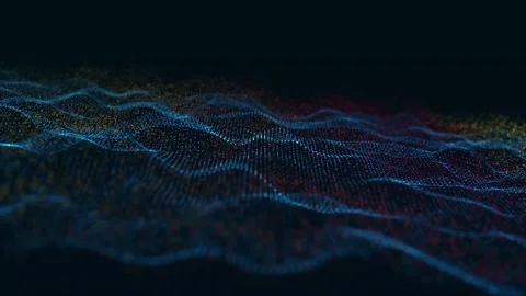 Technology digital particle line wave background. vd 92 Stock Footage 205983312