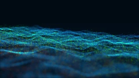 Technology digital particle line wave background. vd 96 Stock Footage 205983551