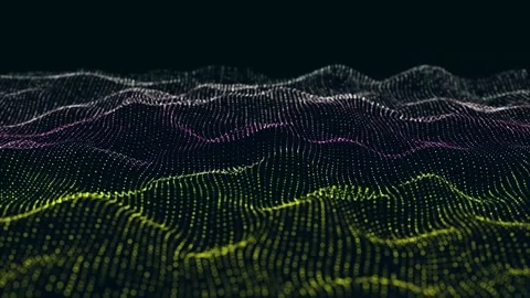 Technology digital particle line wave background. vd 97 Stock Footage 205983552