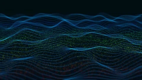 Technology digital particle line wave background. vd 103 Stock Footage 205983929