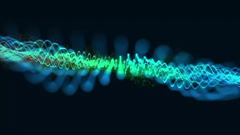 Technology digital particle line wave background. vd 104 Stock Footage 205984001