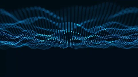Technology digital particle line wave background. vd 106 Stock Footage 205984002