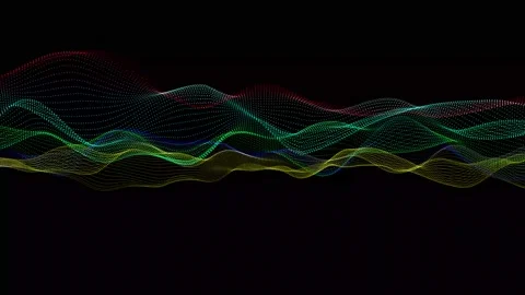 Technology digital particle line wave background. vd 5 Stock Footage 205987424