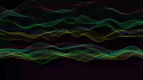 Technology digital particle line wave background. vd 15 Stock Footage 205988126