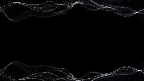 Technology digital particles flow, empty in the middle black loop background Stock Footage 274417274