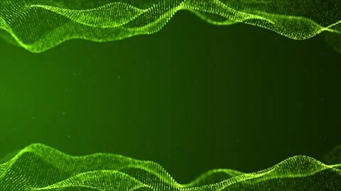 Technology digital particles flow green loop background Stock Footage 274421134