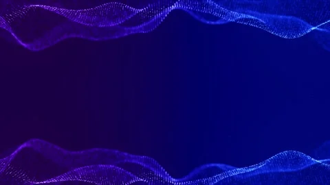 Technology digital particles flow purple and blue loop background Stock Footage 274417695