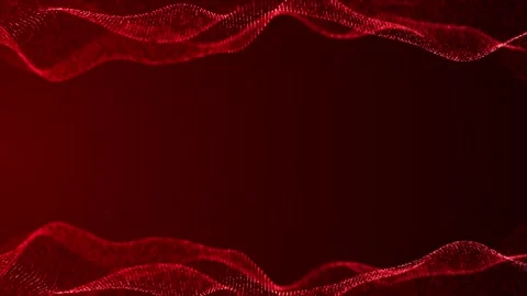 Technology digital particles flow red loop background Stock Footage 274421097